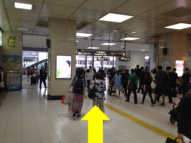 JR京都駅新幹線中央口から1番目に近いコインロッカーへの道順02