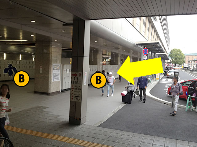 JR京都駅新幹線中央口から1番目に近いコインロッカーへの道順05