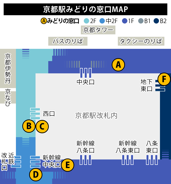 JR京都駅みどりの窓口map