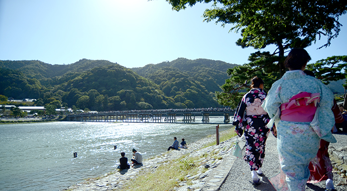 京都旅行で着物