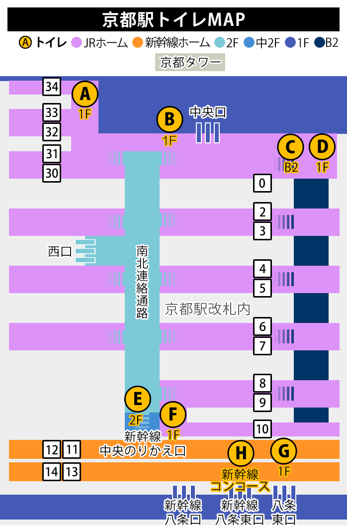 JR京都駅のトイレmap